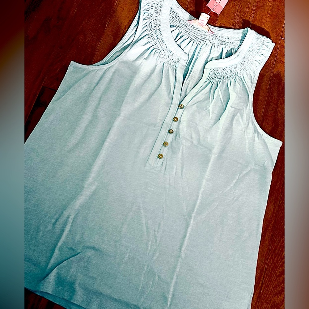 Lilly Pulitzer Essie Tank Top - NWT - Size Large (L) - Ibiza Blue